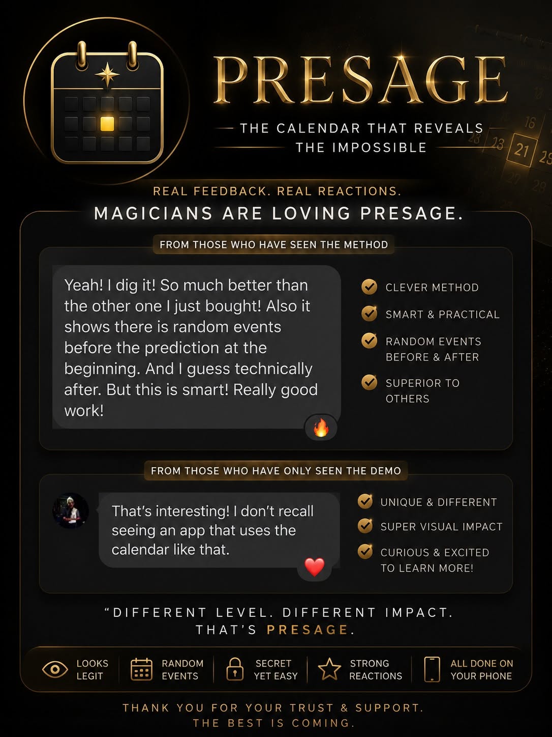 Magicians reactions to PRESAGE